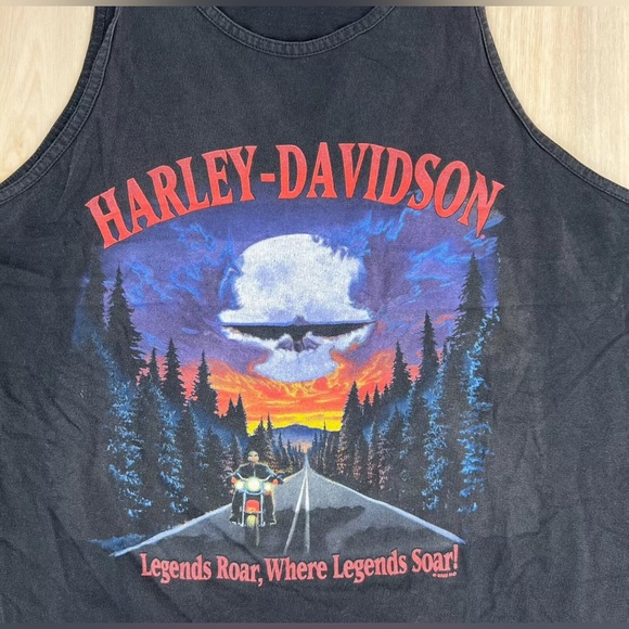 Harley Davidson Y2K 2003 Milwaukee Legends Roar Mens Muscle Tee Tank 2XL - Picture 2 of 9